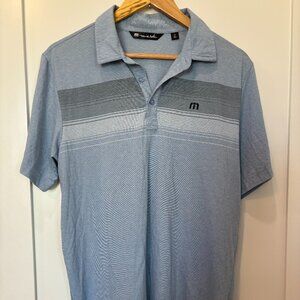 Travis Mathew Men Blue Stripped Polo